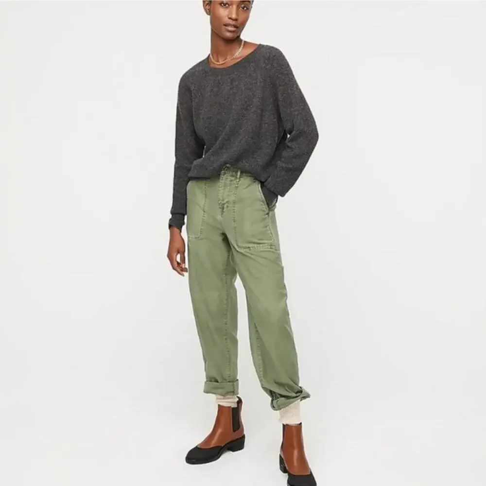 J. Crew Merino Wool Alpaca Waffle Crewneck Sweater in Supersoft Yarn Size Medium